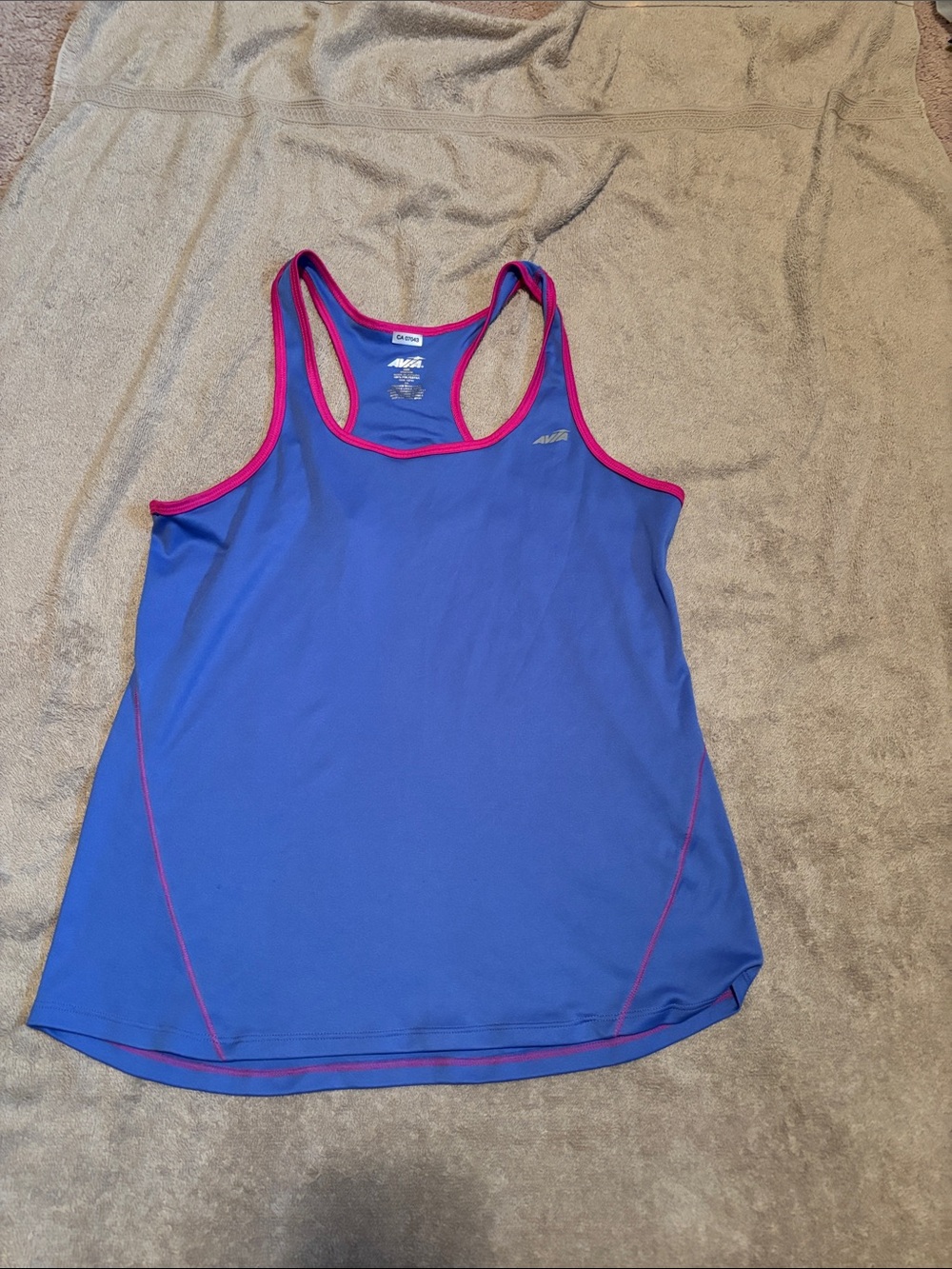 Avia Blue Tank Top with Pink Trim